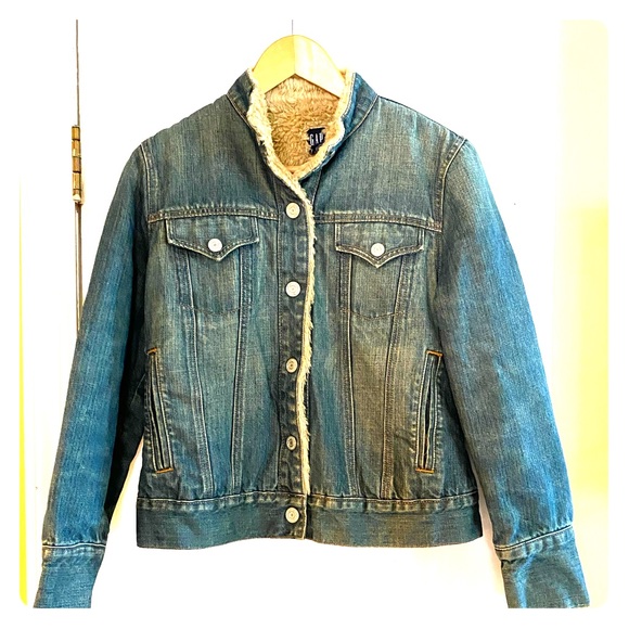 GAP Jackets & Blazers - Vintage GAP Sheepskin (like) Lined Jean Jacket EUC